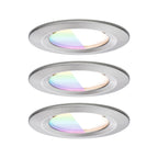 Paulmann LED Einbauleuchte Nova Coin IP44 rund 78mm  RGBW+ 3x6W 3x500lm 230V Eisen gebürstet Aluminium