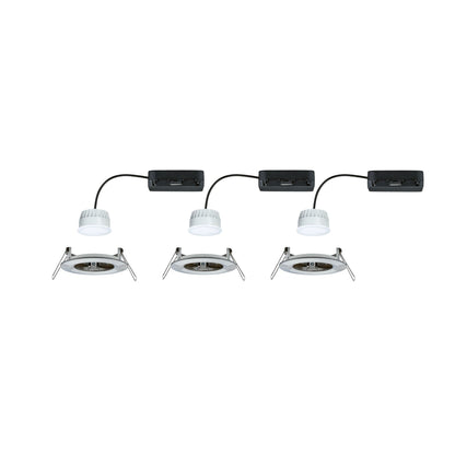 Paulmann LED Einbauleuchte Nova Coin IP44 rund 78mm  RGBW+ 3x6W 3x500lm 230V Eisen gebürstet Aluminium