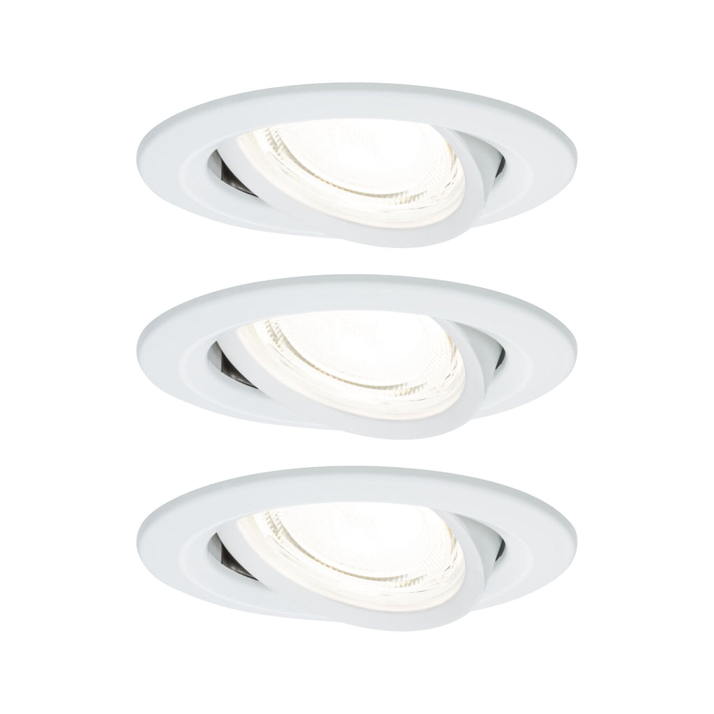 Paulmann LED Einbauleuchte Nova 3er-Set Coin  rund 84mm 50° 3x2,8W 3x505lm 230V  4000K Weiß matt