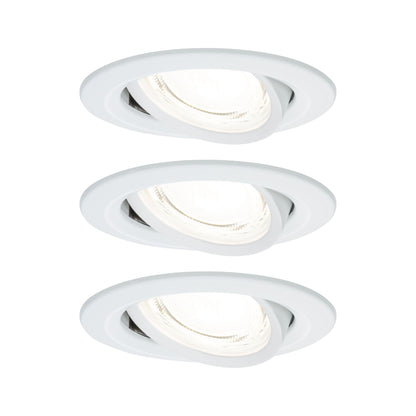 Paulmann LED Einbauleuchte Nova 3er-Set Coin  rund 84mm 50° 3x2,8W 3x505lm 230V  4000K Weiß matt