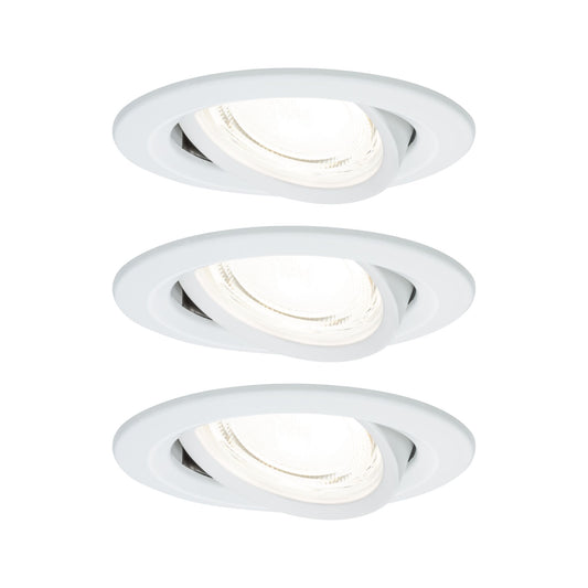 Paulmann LED Einbauleuchte Nova 3er-Set Coin  rund 84mm 50° 3x2,8W 3x505lm 230V  4000K Weiß matt