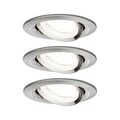 Paulmann LED Einbauleuchte Nova 3er-Set Coin  rund 84mm 50° 3x2,8W 3x505lm 230V  4000K Eisen gebürstet