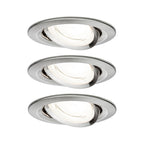 Paulmann LED Einbauleuchte Nova 3er-Set Coin  rund 84mm 50° 3x2,8W 3x505lm 230V  4000K Eisen gebürstet