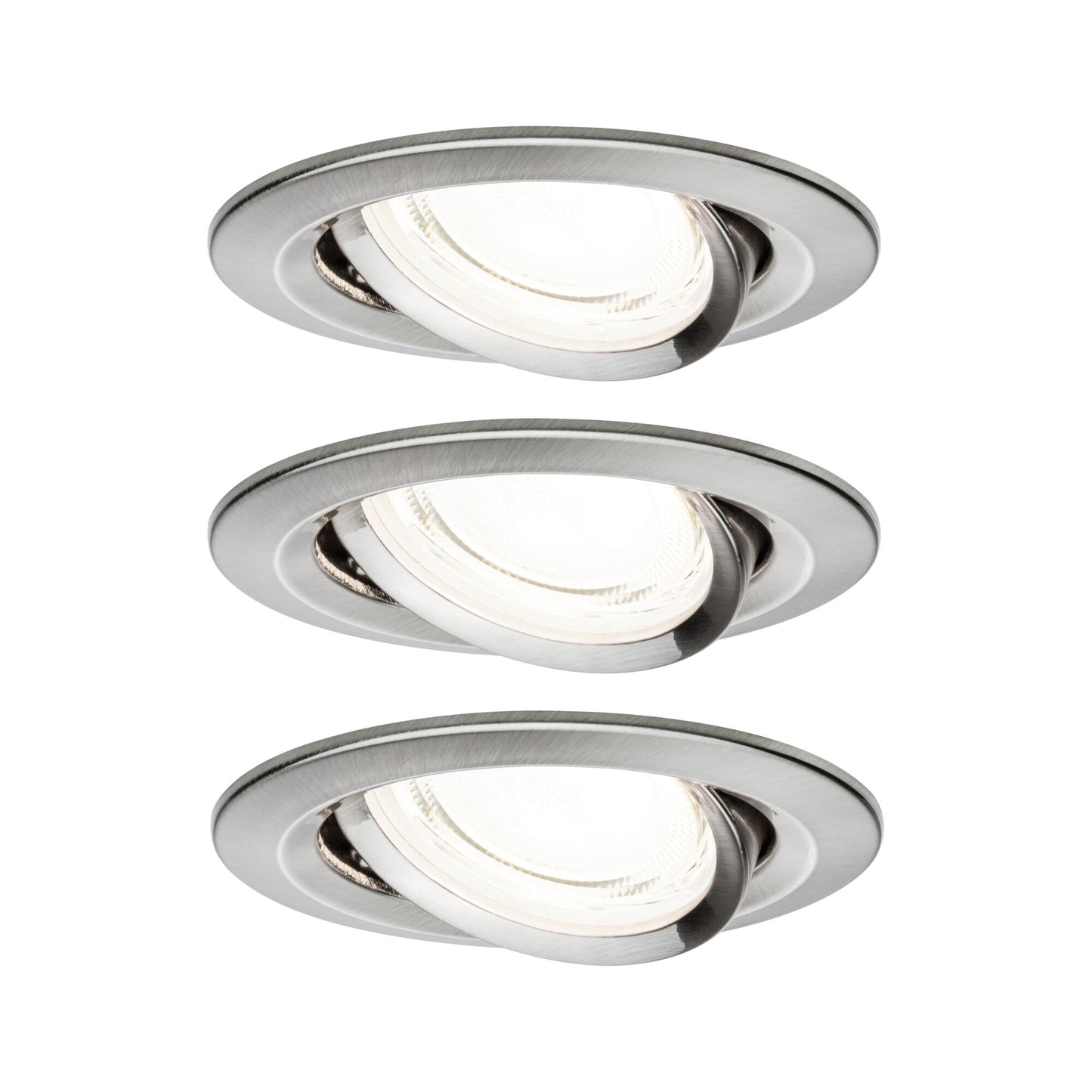 Paulmann LED Einbauleuchte Nova 3er-Set Coin  rund 84mm 50° 3x2,8W 3x505lm 230V  4000K Eisen gebürstet