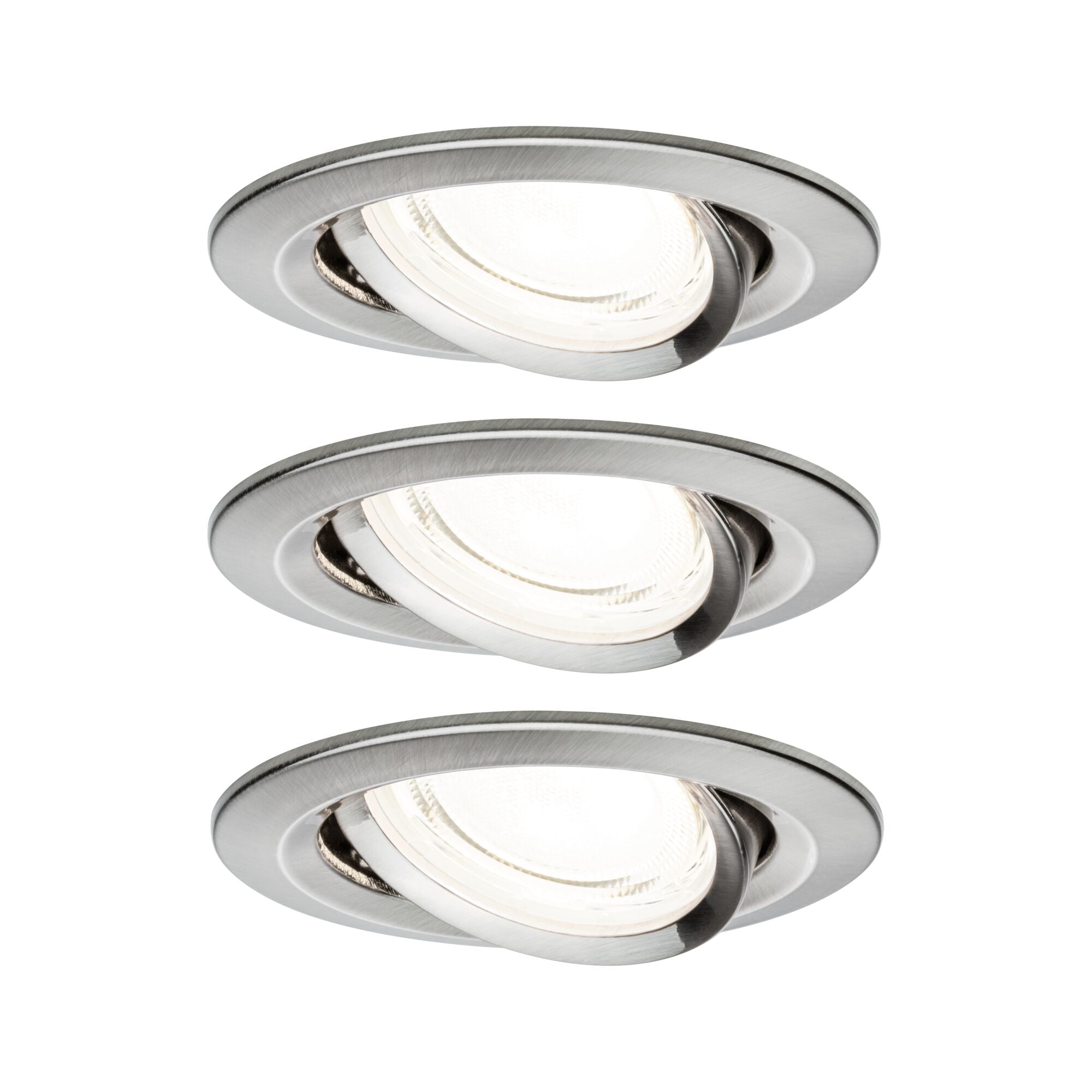 Paulmann LED Einbauleuchte Nova 3er-Set Coin  rund 84mm 50° 3x2,8W 3x505lm 230V  4000K Eisen gebürstet