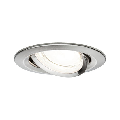 Paulmann LED Einbauleuchte Nova 3er-Set Coin  rund 84mm 50° 3x2,8W 3x505lm 230V  4000K Eisen gebürstet