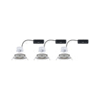 Paulmann LED Einbauleuchte Nova 3er-Set Coin  rund 84mm 50° 3x2,8W 3x505lm 230V  4000K Eisen gebürstet