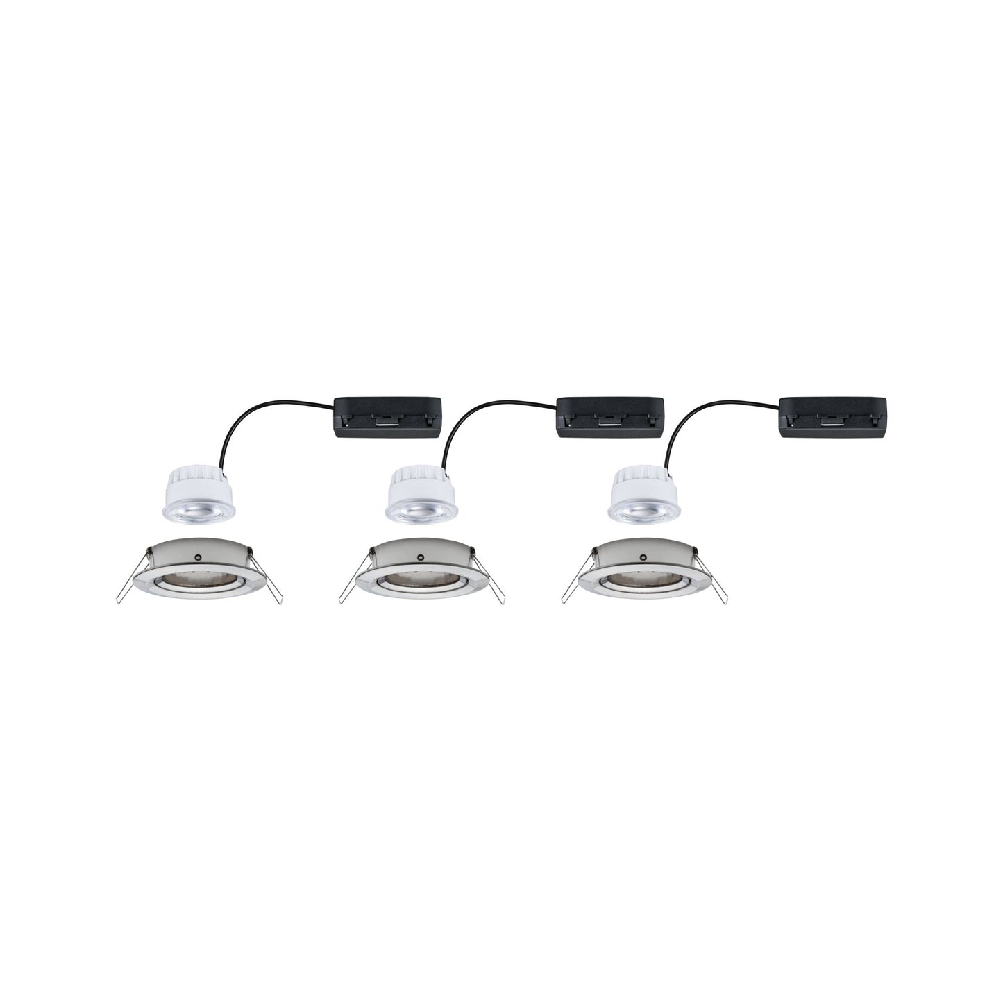 Paulmann LED Einbauleuchte Nova 3er-Set Coin  rund 84mm 50° 3x2,8W 3x505lm 230V  4000K Eisen gebürstet