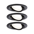 Paulmann LED Einbauleuchte Nova 3er-Set Coin  rund 84mm 50° 3x2,8W 3x505lm 230V  4000K Schwarz matt