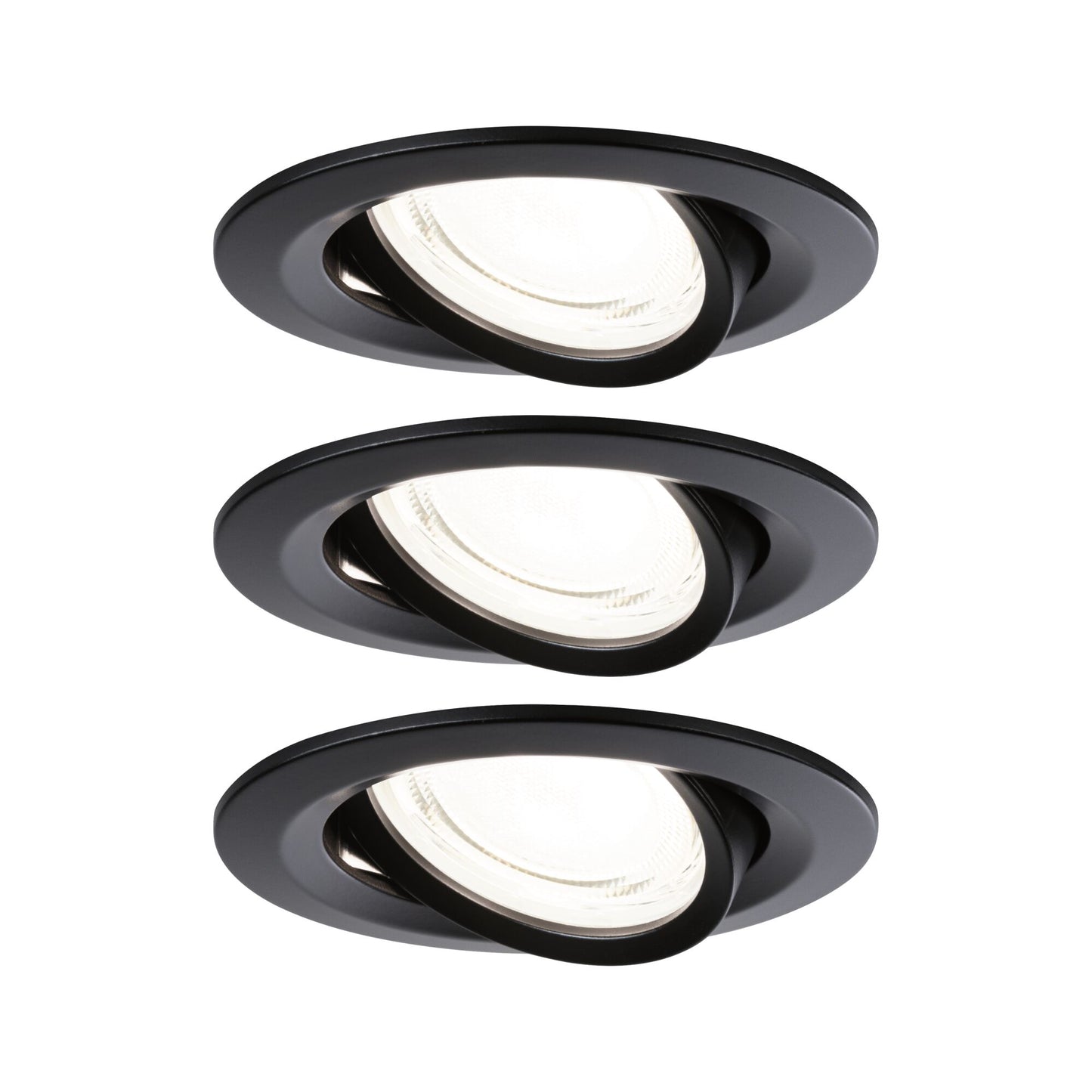 Paulmann LED Einbauleuchte Nova 3er-Set Coin  rund 84mm 50° 3x2,8W 3x505lm 230V  4000K Schwarz matt