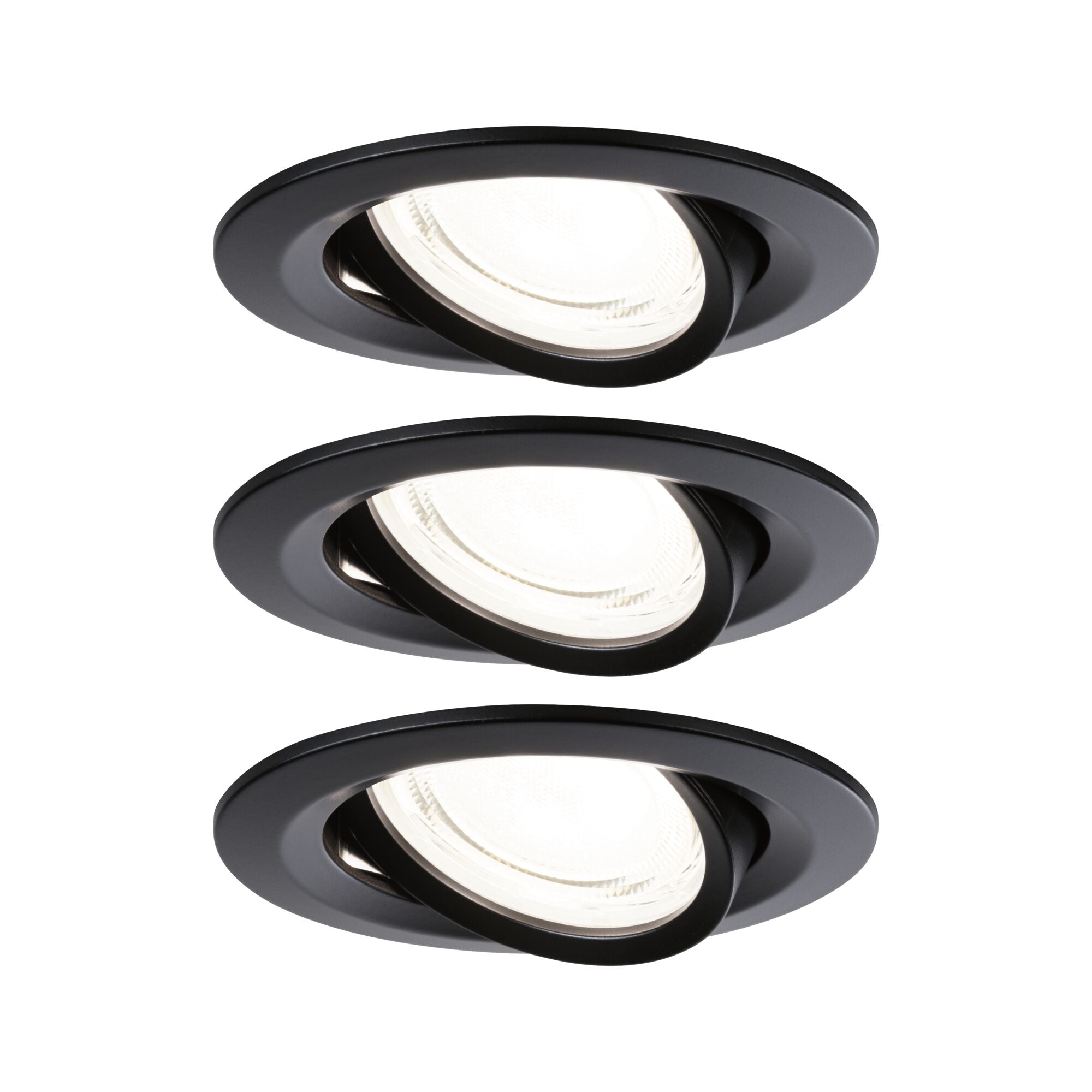 Paulmann LED Einbauleuchte Nova 3er-Set Coin  rund 84mm 50° 3x2,8W 3x505lm 230V  4000K Schwarz matt