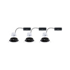 Paulmann LED Einbauleuchte Nova 3er-Set Coin  rund 84mm 50° 3x2,8W 3x505lm 230V  4000K Schwarz matt