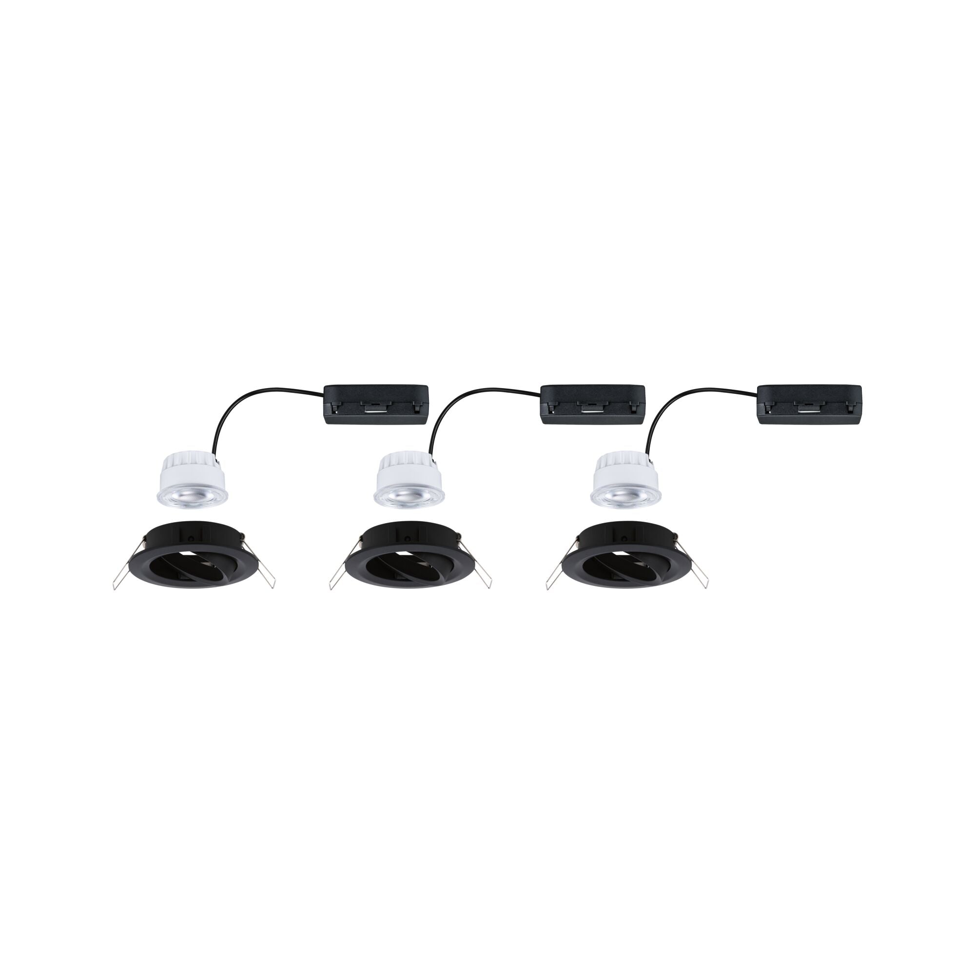 Paulmann LED Einbauleuchte Nova 3er-Set Coin  rund 84mm 50° 3x2,8W 3x505lm 230V  4000K Schwarz matt