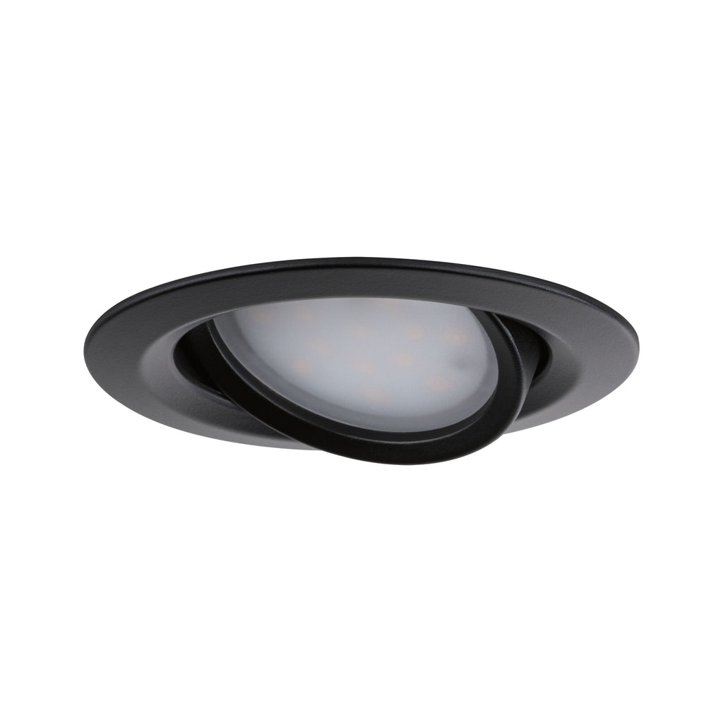 Paulmann LED Einbauleuchte Nova Plus Einzelleuchte schwenkbar Coin IP65 rund 93mm 30° Coin 6W 470lm 230V dimmbar 2700K Schwarz matt