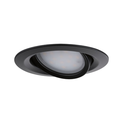Paulmann LED Einbauleuchte Nova Plus Einzelleuchte schwenkbar Coin IP65 rund 93mm 30° Coin 6W 470lm 230V dimmbar 2700K Schwarz matt