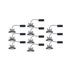 Paulmann HomeSpa LED Einbauleuchte Calla Basisset schwenkbar IP65 rund 90mm 30°  10x6W 10x500lm 230V  4000K Schwarz matt