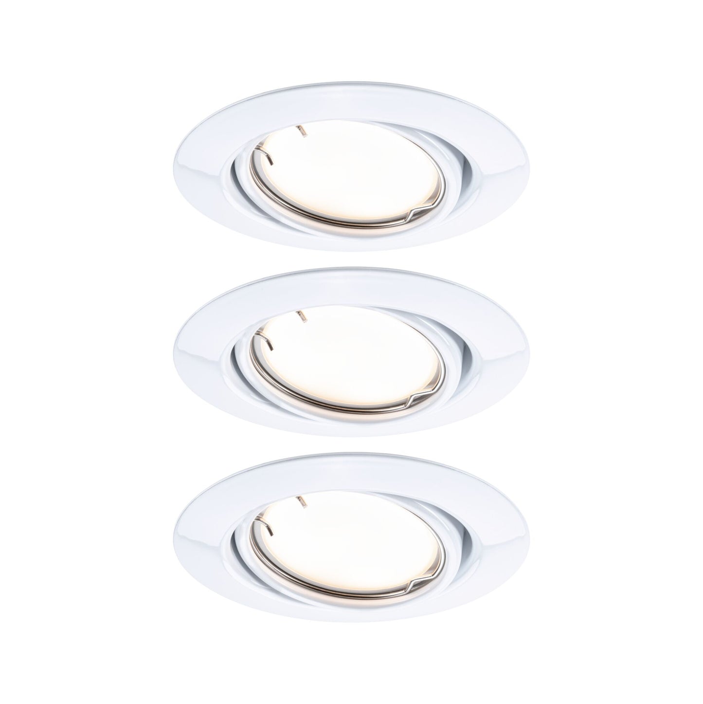 Paulmann LED Einbauleuchte Base Basisset schwenkbar Smart Home Zigbee Coin  rund 90mm 20°  3x4,9W 3x430lm 230V dimmbar 3000K Weiß