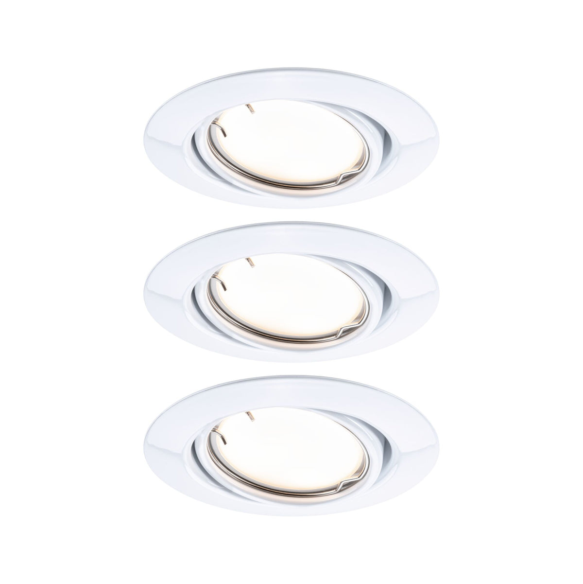 Paulmann LED Einbauleuchte Base Basisset schwenkbar Smart Home Zigbee Coin  rund 90mm 20°  3x4,9W 3x430lm 230V dimmbar 3000K Weiß