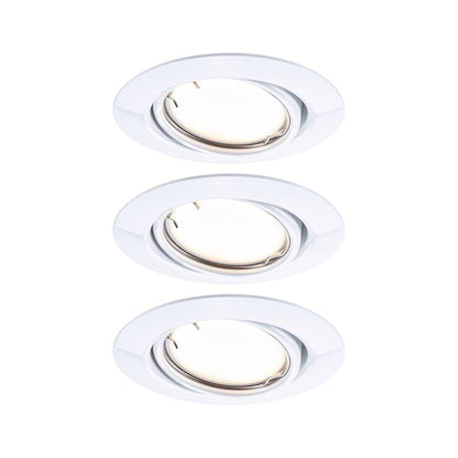 Paulmann LED Einbauleuchte Base Basisset schwenkbar Smart Home Zigbee Coin  rund 90mm 20°  3x4,9W 3x430lm 230V dimmbar 3000K Weiß