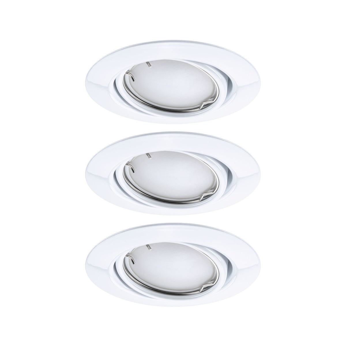 Paulmann LED Einbauleuchte Base Basisset schwenkbar Smart Home Zigbee Coin  rund 90mm 20°  3x4,9W 3x430lm 230V dimmbar 3000K Weiß