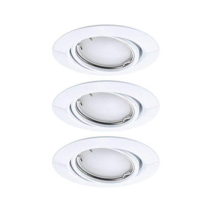 Paulmann LED Einbauleuchte Base Basisset schwenkbar Smart Home Zigbee Coin  rund 90mm 20°  3x4,9W 3x430lm 230V dimmbar 3000K Weiß