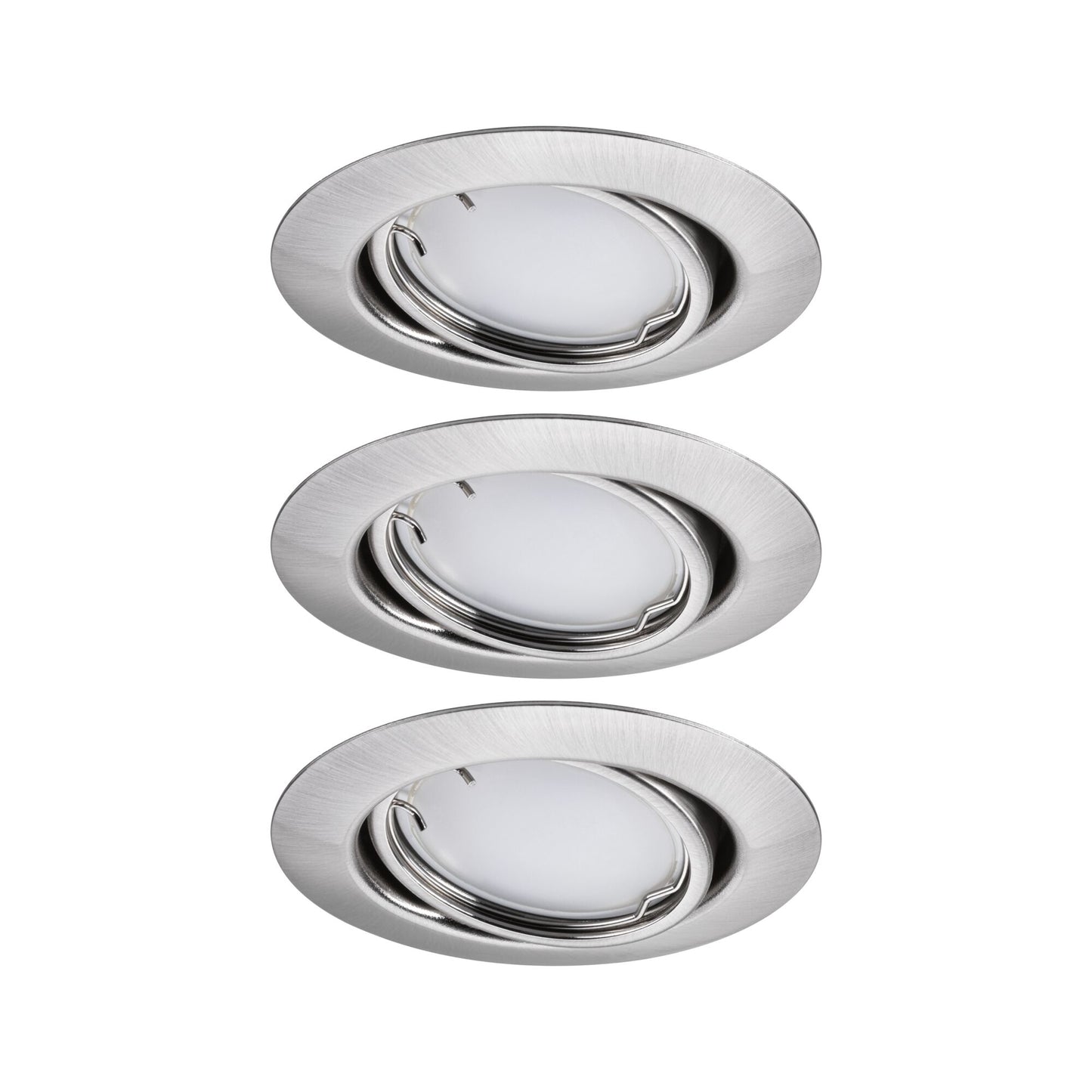 Paulmann LED Einbauleuchte Base Basisset schwenkbar Smart Home Zigbee Coin  rund 90mm 20°  3x4,9W 3x430lm 230V dimmbar 3000K Eisen gebürstet