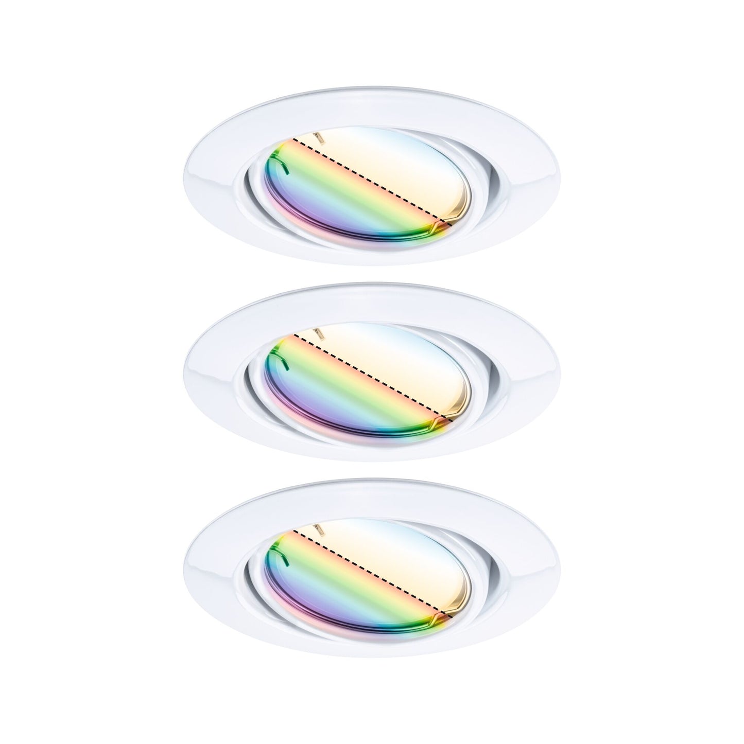 Paulmann LED Einbauleuchte Base Basisset schwenkbar Smart Home Zigbee Coin  rund 90mm 20°  3x4,9W 3x420lm 230V dimmbar RGBW+ Weiß