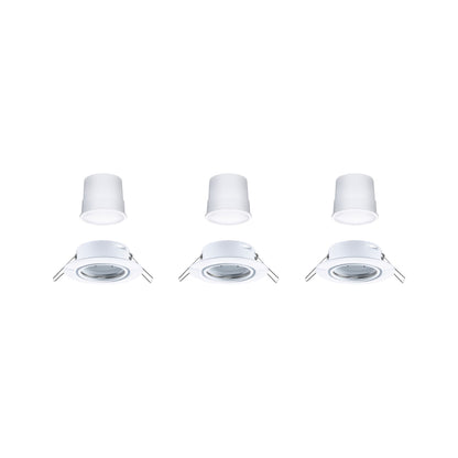 Paulmann LED Einbauleuchte Base Basisset schwenkbar Smart Home Zigbee Coin  rund 90mm 20°  3x4,9W 3x420lm 230V dimmbar RGBW+ Weiß
