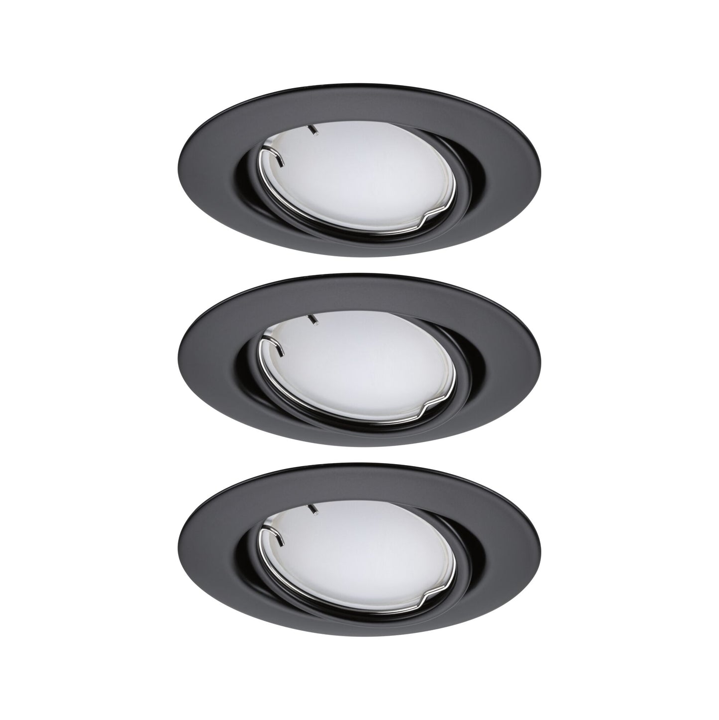 Paulmann LED Einbauleuchte Base Basisset schwenkbar Smart Home Zigbee Coin  rund 90mm 20°  3x4,9W 3x420lm 230V dimmbar RGBW+ Schwarz matt