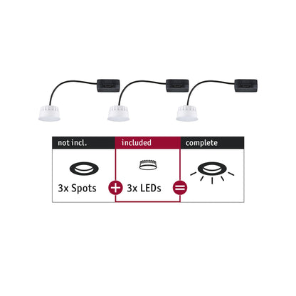 Paulmann EBL Choose 3er Coin Set Non-Dim LED 3x6,5W 460lm 2700K 51mm Kunststoff