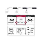 Paulmann EBL Choose 3er Coin Set Easy-Dim LED 3x6,5W 630lm 2700K 51mm Kunststoff
