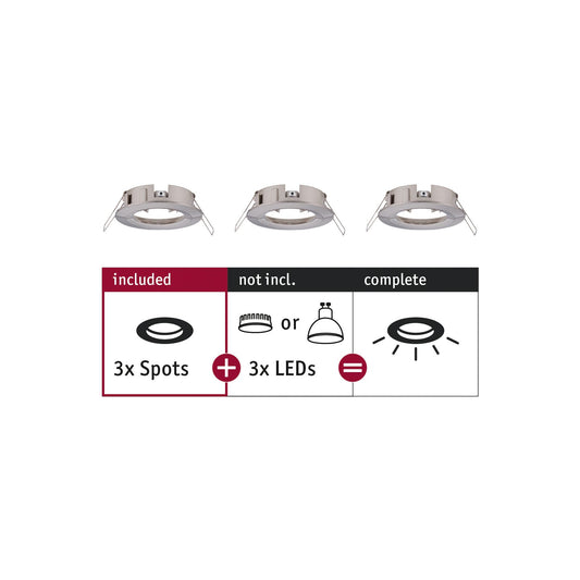 Paulmann EBL Choose 3er Spot starr max 3x10W 230V 51mm Eisen geb Alu