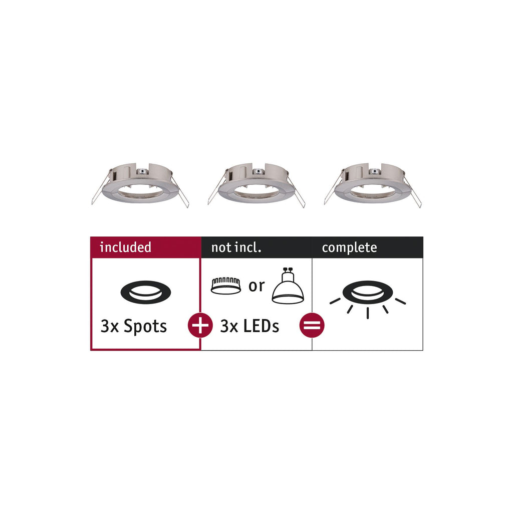Paulmann EBL Choose 3er Spot starr max 3x10W 230V 51mm Eisen geb Alu