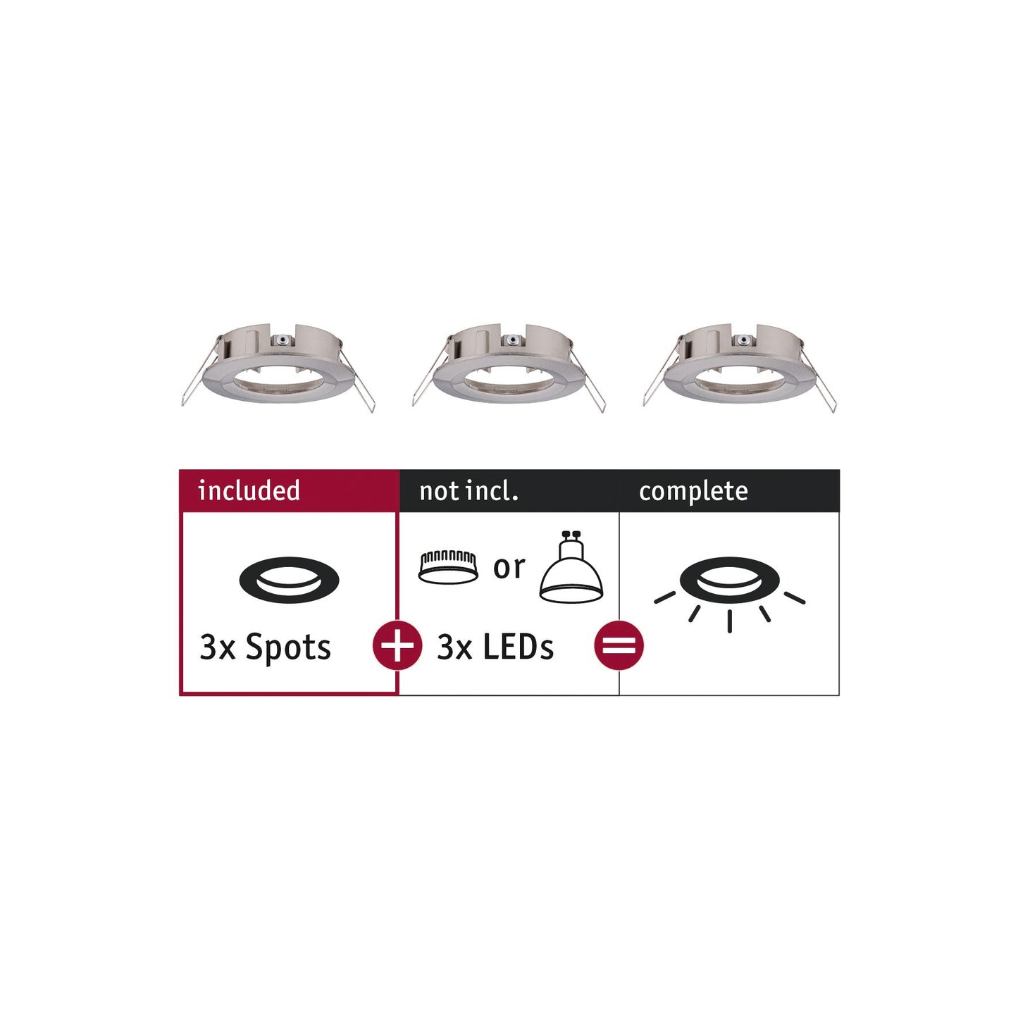 Paulmann EBL Choose 3er Spot starr max 3x10W 230V 51mm Eisen geb Alu