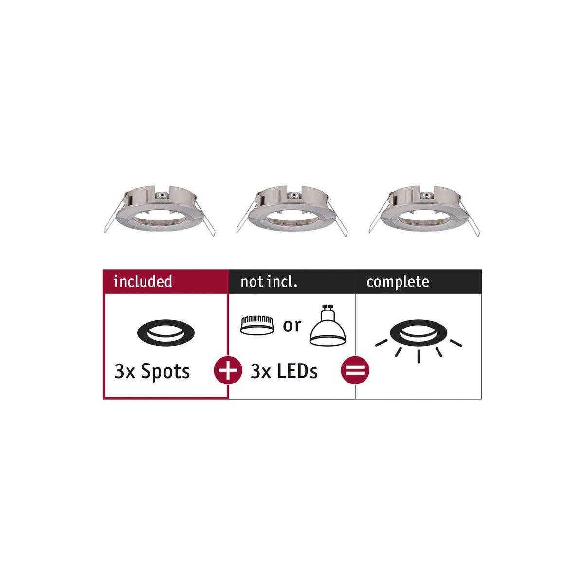 Paulmann EBL Choose 3er Spot starr max 3x10W 230V 51mm Eisen geb Alu
