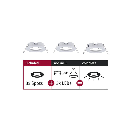 Paulmann EBL Choose 3er Spot starr max 3x10W 230V 51mm Weiß matt Alu