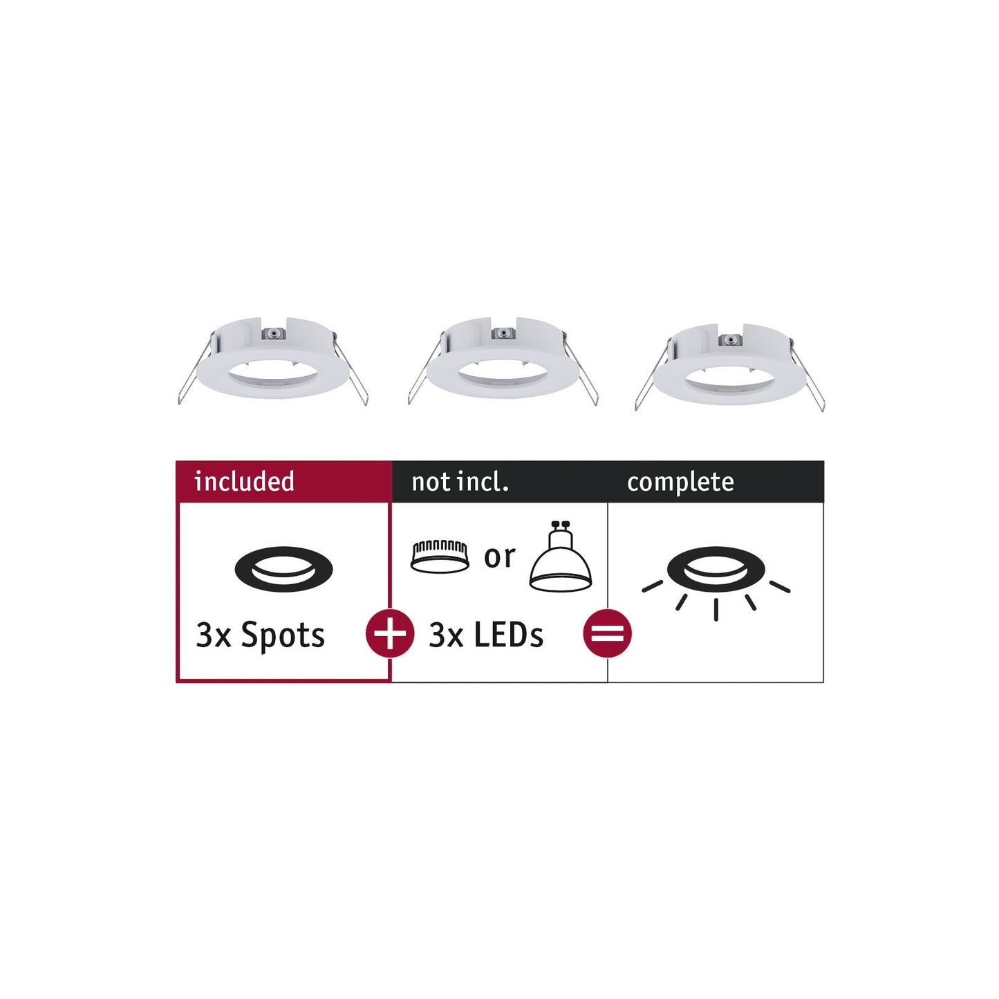 Paulmann EBL Choose 3er Spot starr max 3x10W 230V 51mm Weiß matt Alu