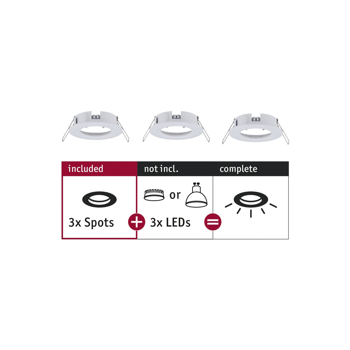 Paulmann EBL Choose 3er Spot starr max 3x10W 230V 51mm Weiß matt Alu
