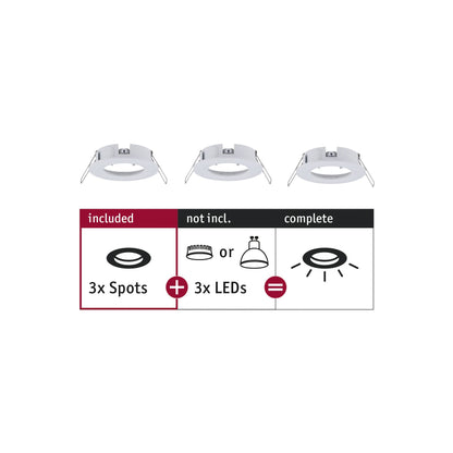 Paulmann EBL Choose 3er Spot starr max 3x10W 230V 51mm Weiß matt Alu