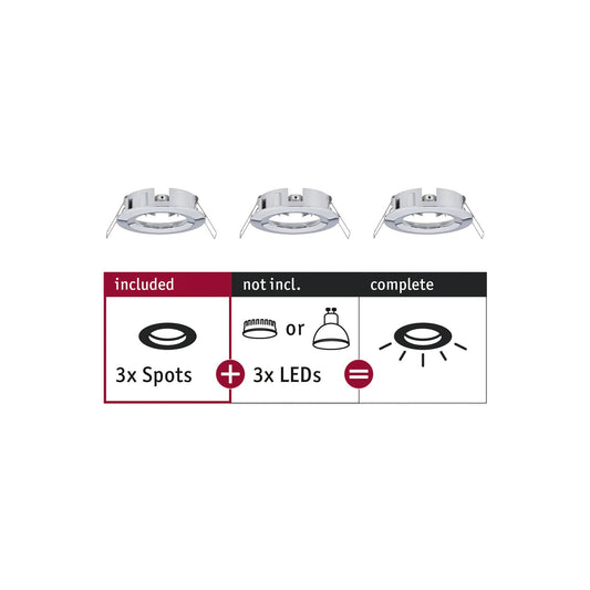 Paulmann EBL Choose 3er Spot starr max 3x10W 230V 51mm Chrom Alu