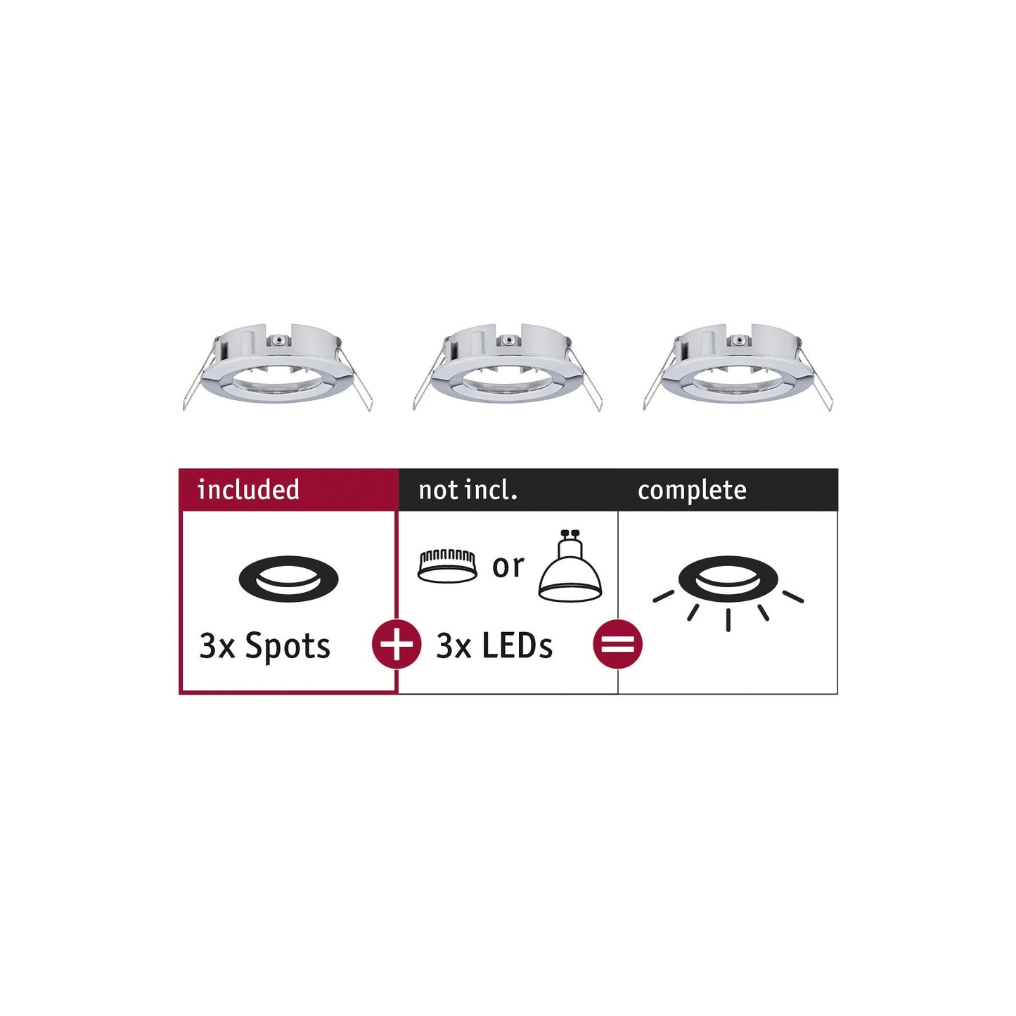 Paulmann EBL Choose 3er Spot starr max 3x10W 230V 51mm Chrom Alu