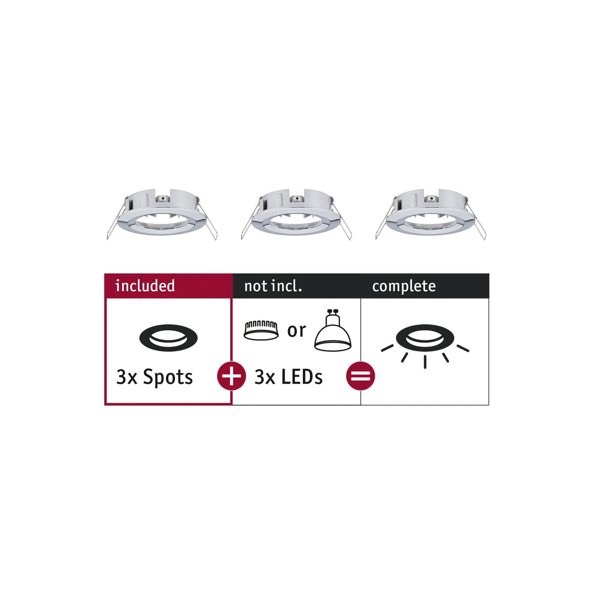 Paulmann EBL Choose 3er Spot starr max 3x10W 230V 51mm Chrom Alu