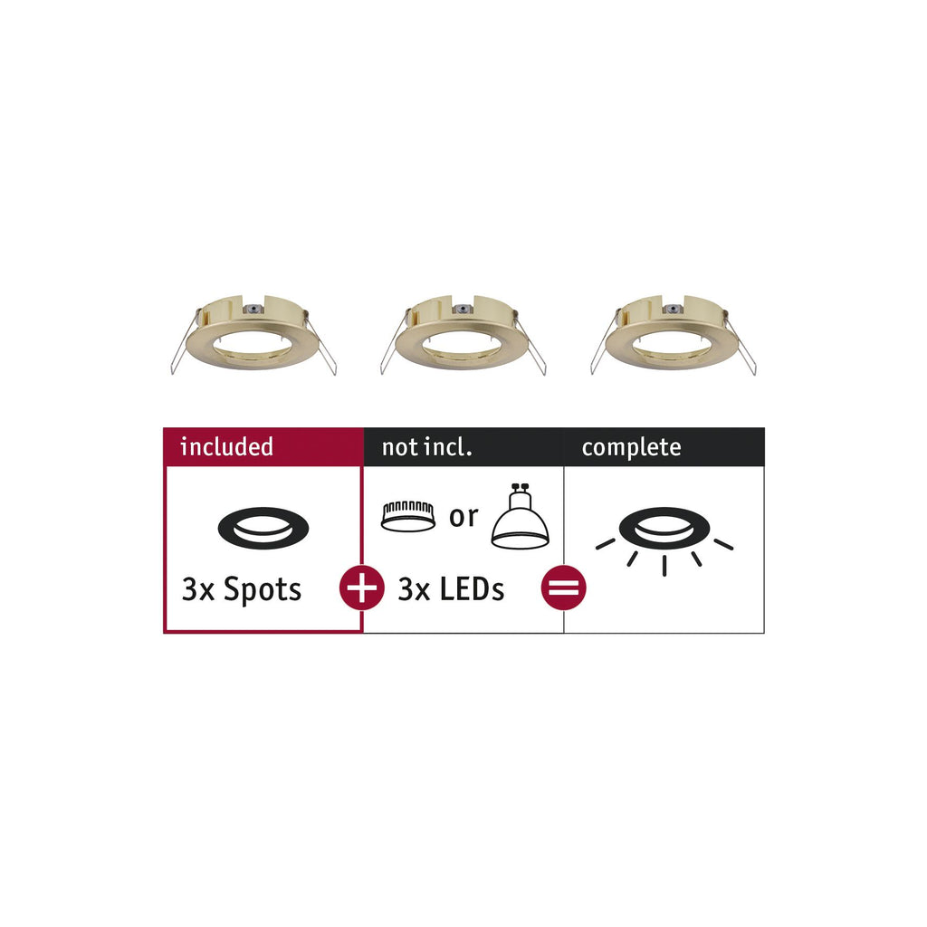 Paulmann EBL Choose 3er Spot starr max 3x10W 230V 51mm Messing geb Alu