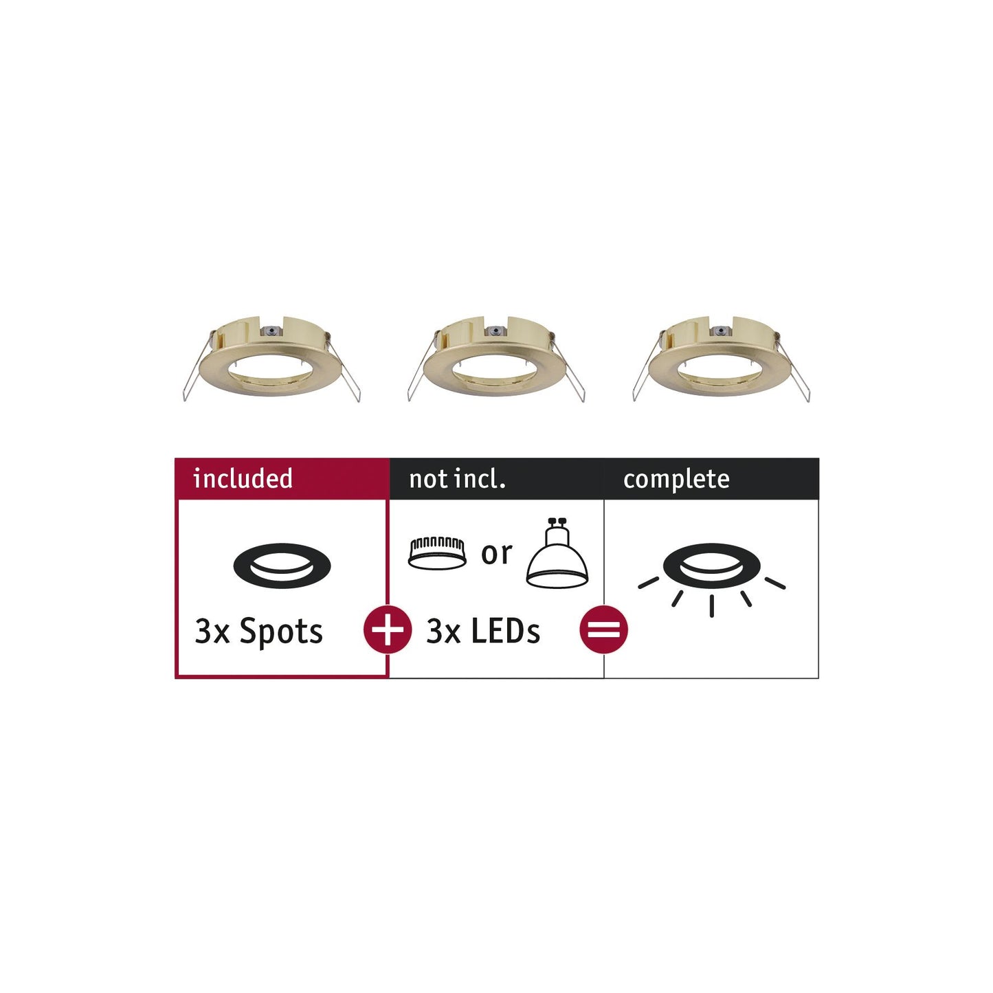 Paulmann EBL Choose 3er Spot starr max 3x10W 230V 51mm Messing geb Alu