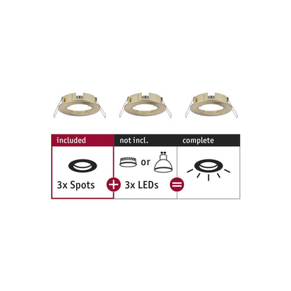 Paulmann EBL Choose 3er Spot starr max 3x10W 230V 51mm Messing geb Alu