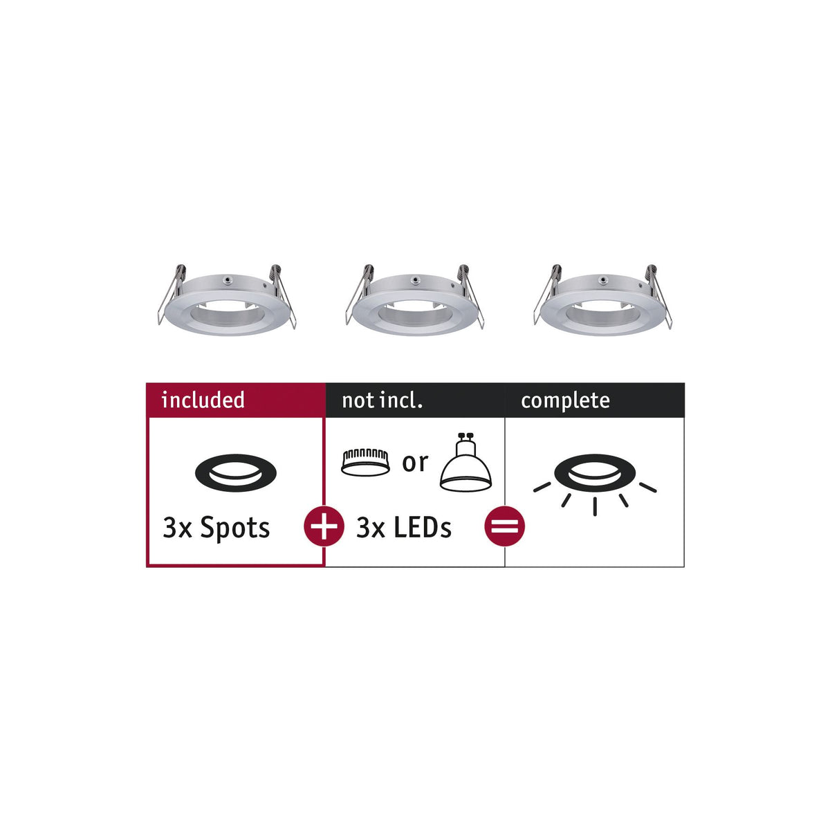 Paulmann EBL Choose 3er Spot starr max 3x10W 230V 51mm Alu gedreht Alu