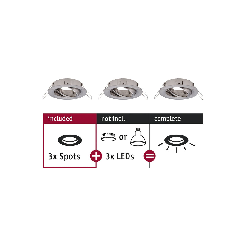 Paulmann EBL Choose 3er Spot schwenkbar max 3x10W 230V 51mm Eisen geb Alu