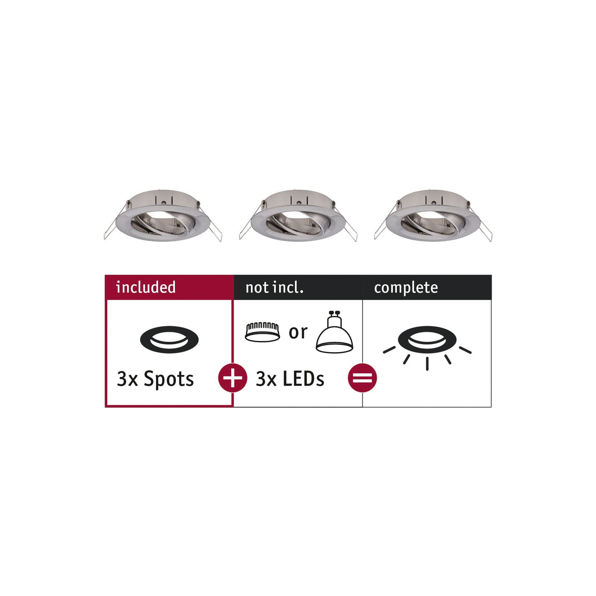 Paulmann EBL Choose 3er Spot schwenkbar max 3x10W 230V 51mm Eisen geb Alu