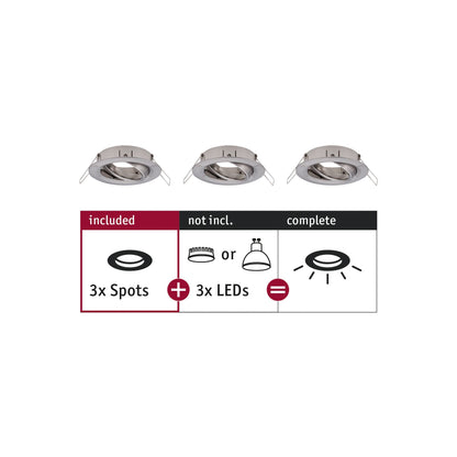 Paulmann EBL Choose 3er Spot schwenkbar max 3x10W 230V 51mm Eisen geb Alu