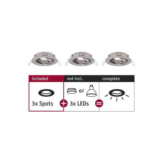 Paulmann EBL Choose 3er Spot schwenkbar max 3x10W 230V 51mm Eisen geb Alu
